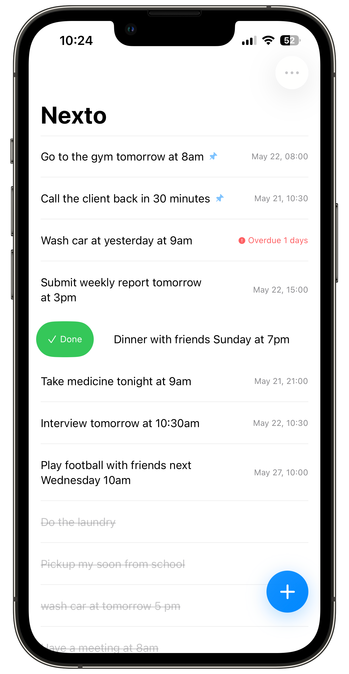 Completed tasks
