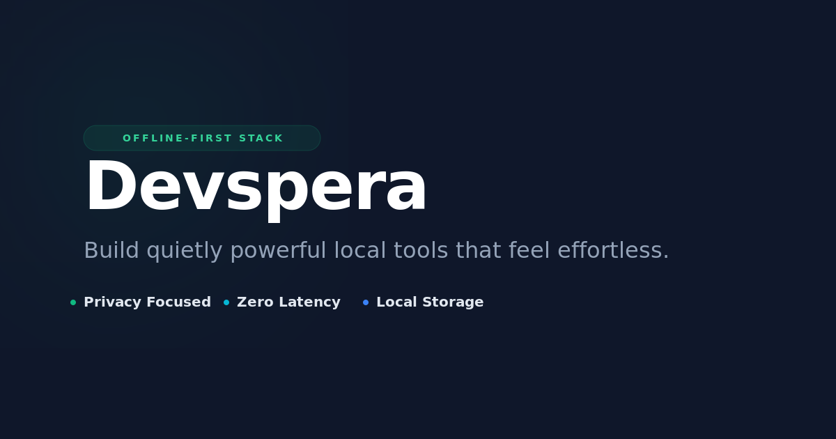 Devspera - Fully Offline Developer Tools Platform